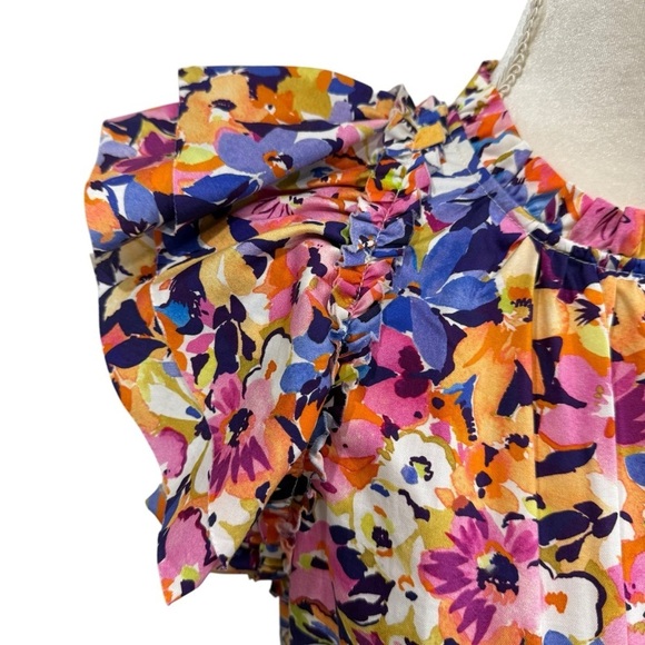 Tyler Böe Women’s Ursula 100% Cotton Floral Mini Dress Flutter Sleeve NWT $298 - Picture 9 of 15